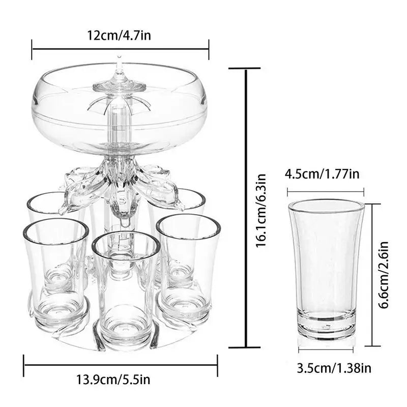 Dispenser de vinho + conjunto de 6 copinhos