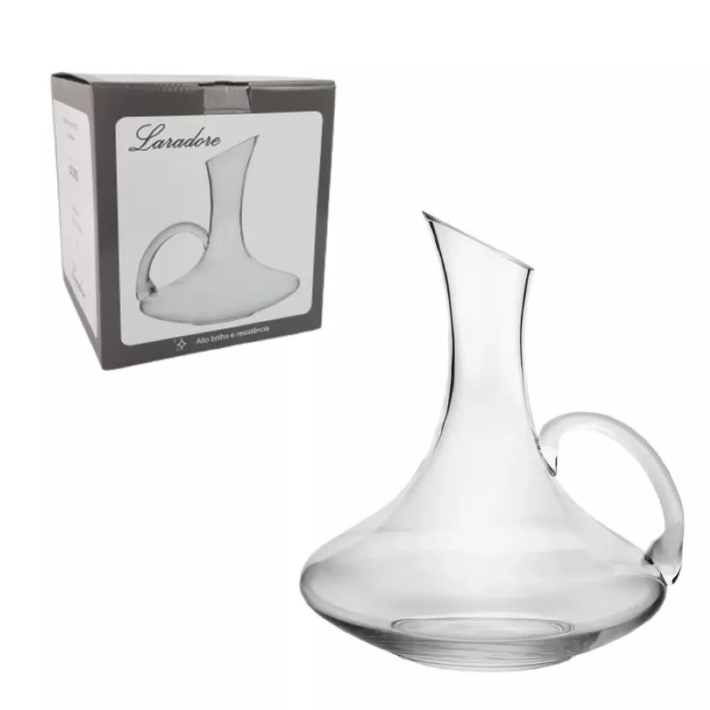 Decanter de vinho com alça em vidro