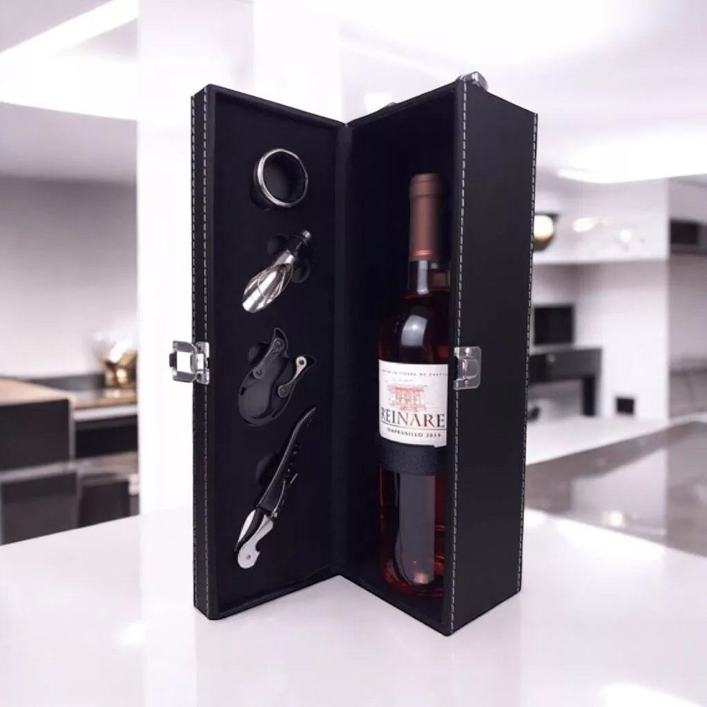 Maleta porta vinho de couro