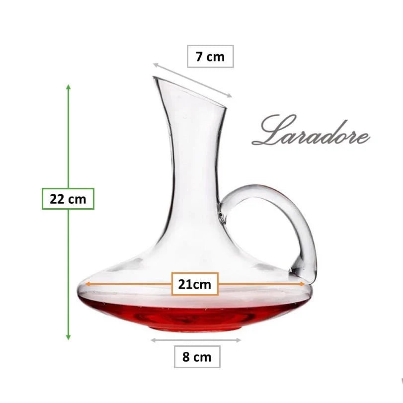 Decanter de vinho com alça em vidro