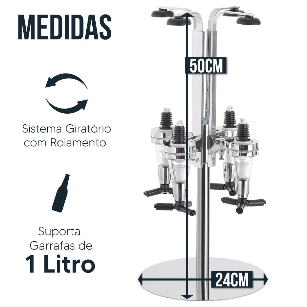 Porta Bebidas Dispenser Dosador Giratório 4