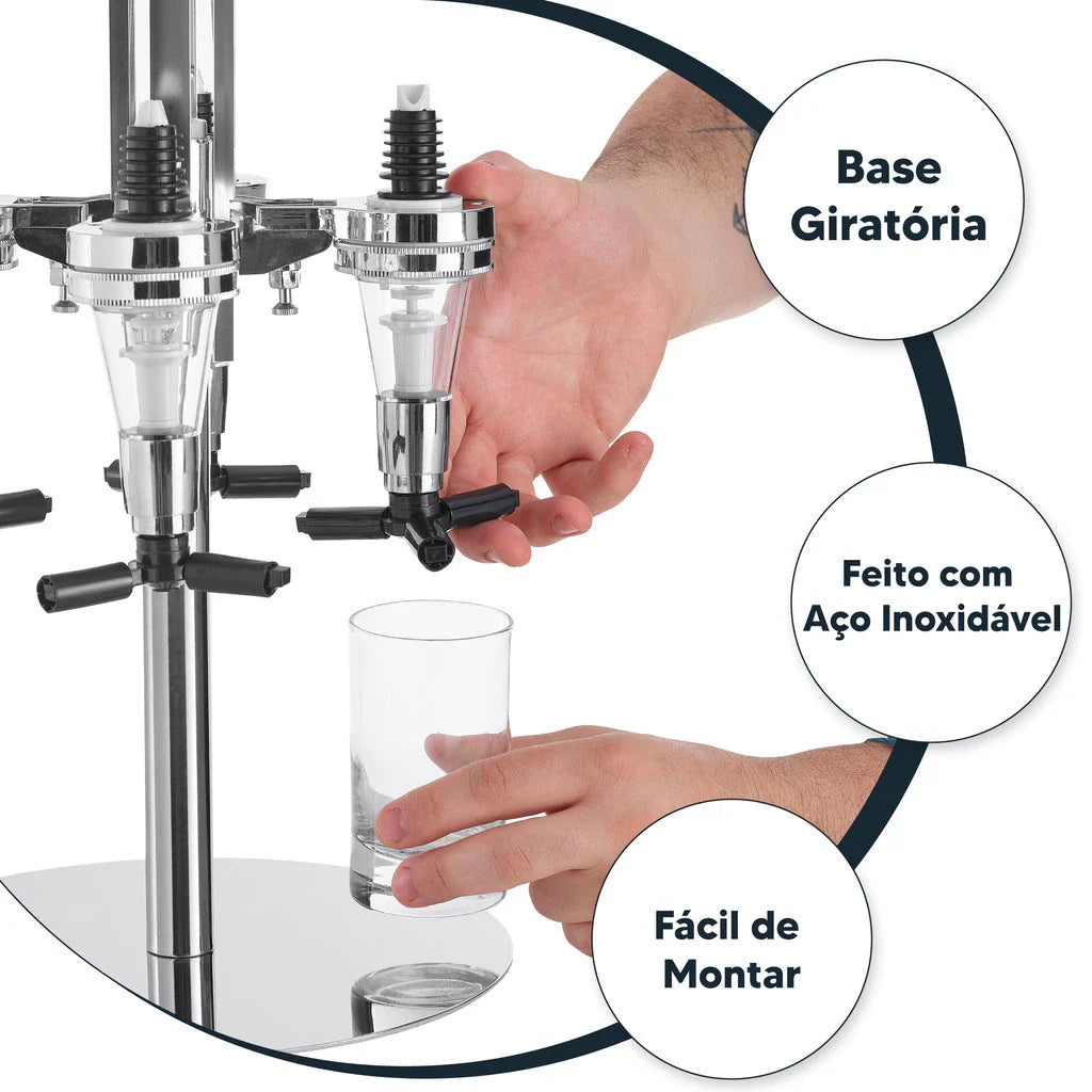 Porta Bebidas Dispenser Dosador Giratório 4
