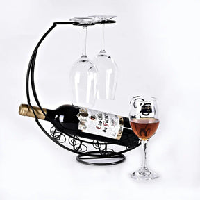 Cremalheira de vinho + suporte de taças