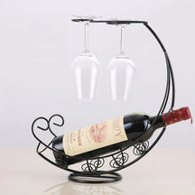 Cremalheira de vinho + suporte de taças