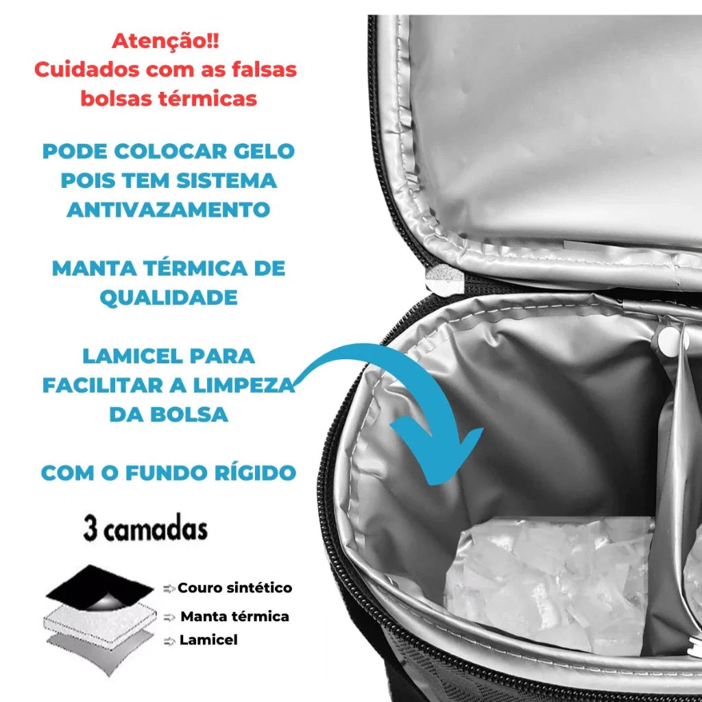 Bolsa térmica para bebidas - comporta até 2 garrafas