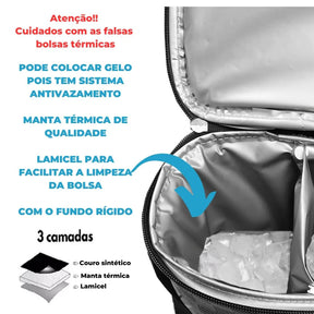 Bolsa térmica para bebidas - comporta até 2 garrafas