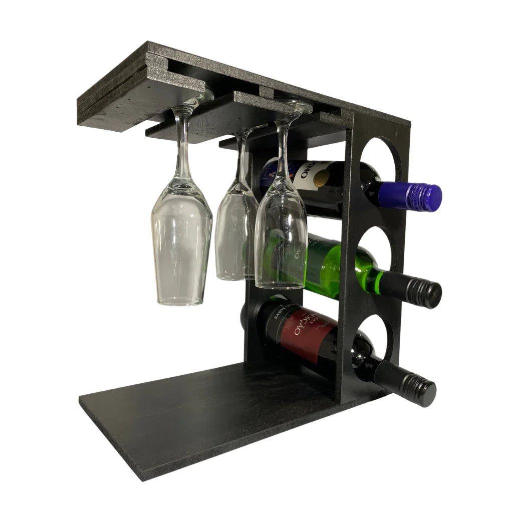 Mini Adega Rustica de Vinhos e Taças Gourmet