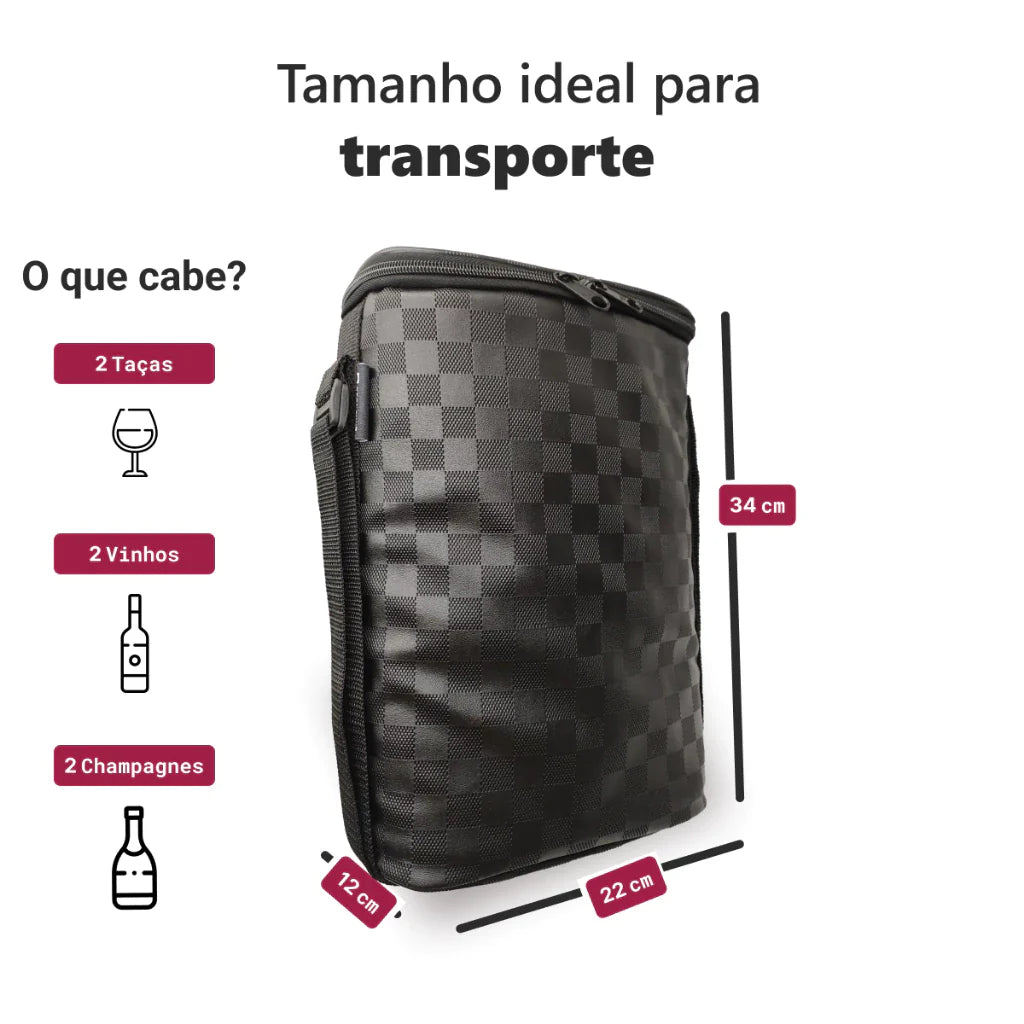 Bolsa térmica para bebidas - comporta até 2 garrafas