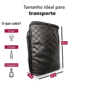 Bolsa térmica para bebidas - comporta até 2 garrafas