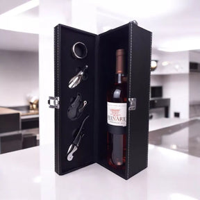 Maleta porta vinho de couro