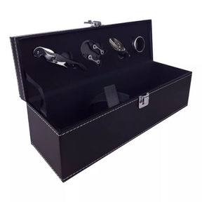 Maleta porta vinho de couro