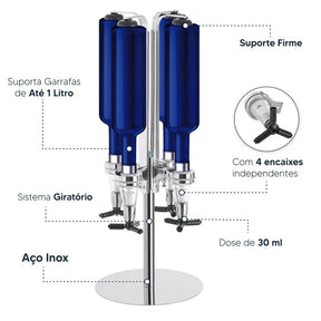 Porta Bebidas Dispenser Dosador Giratório 4